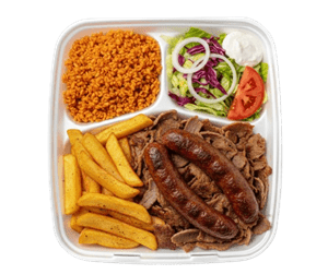 Assiette 2 merguez et viande kebab